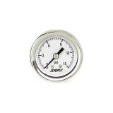 Pressure Gauge - 0-15 psi - Mechanical - Analog - 1-1/2 in Diameter - Liquid Filled - 1/8 in NPT Port - White Face - Each thumbnail 1