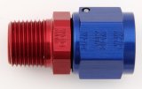Fitting - Adapter - Straight - 10 AN Female Swivel to 3/8 in NPT Male - Aluminum - Blue / Red Anodized - Each thumbnail 1