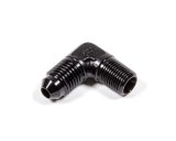 Fitting - Adapter - 90 Degree - 4 AN Male to 1/8 in NPT Male - Aluminum - Black Anodized - Each thumbnail 1