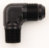 Fitting - Adapter - 90 Degree - 10 AN Male to 1/2 in NPT Male - Aluminum - Black Anodized - Each thumbnail 1