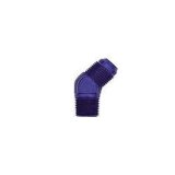 Fitting - Adapter - 45 Degree - 10 AN Male to 3/8 in NPT Male - Aluminum - Blue Anodized - Each thumbnail 1