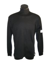 Underwear Top - SFI 3.3 - Long Sleeve - High Collar - Kermel/Lenzing FR - Black - Youth Medium - Each thumbnail 1