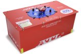 Fuel Cell - Sports Cell - 10 gal - 24.25 x 12.75 x 10.25 in Tall - Two 6 AN Outlets - 6 AN Return / Vent - Foam - Steel - Red Powder Coat - Each thumbnail 1