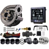 Water Pump - EWP80 - Electric - Remote Mount - 1-3/8 in Hose Barb Fittings - 23.8 GPM - Controller / Temperature Sensor Included - Aluminum - Black Anodized - Universal - Kit thumbnail 1