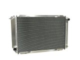 Radiator - 30.5 in W x 17.25 in H x 2.5 in D - Single Pass - Passenger Side Inlet - Driver Side Outlet - Aluminum - Natural - Ford Mustang 1979-93 - Each thumbnail 1