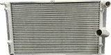 Radiator - 27.5 in W x 15 in H x 2.5 in D - Dual Pass - Passenger Side Inlet - Passenger Side Outlet - Aluminum - Natural - NASCAR Whelen Modified LFR Chassis - Each thumbnail 1
