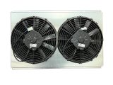 Electric Cooling Fan - Dual 12 in Fan - Puller - 1864 CFM - 12V - Straight Blade - 23.875 in x 15.5 in - 3.5 in Thick - Plastic - Kit thumbnail 1