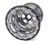 Wheel - 15 x 17 in - 4.000 in Backspace - 42 Spline - Beadlock - Aluminum - Black Anodized / Machined Center - Polished Lip - Each thumbnail 1