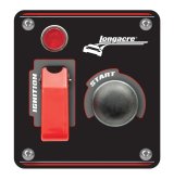 Switch Panel - Dash Mount - Elite - 3.4 x 3.7 in - 1 Safety Cover Toggle / 1 Momentary Button - Indicator Light - Black Anodized - Each thumbnail 1