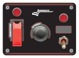 Switch Panel - Dash Mount - Elite - 5 x 3.7 in - 1 Safety Cover Toggle / 1 Momentary Button / 1 Toggle - Indicator Lights - Black Anodized - Each thumbnail 1