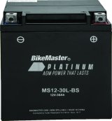 BikeMaster AGM Battery - MS12-30L-BS thumbnail 1