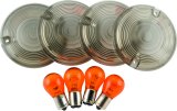 Bikers Choice 86-17 H-D Models Smoked Turn Signal Flat Lens/Amber Bulb Kit H-D 69308-02 thumbnail 1