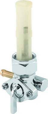 Bikers Choice Chrome 22MM Petcock With Screen Left Outlet Custom thumbnail 1