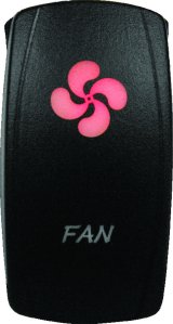 DragonFire Racing Lighted Switch Fan On/Off Red thumbnail 1