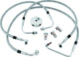 Twin Power 94-07 FLHR Models Stainless Steel Dot Brake Line Kit Front +10 Inch Length thumbnail 1