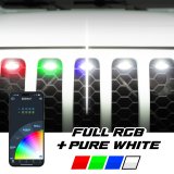 XK Glow XKmax Pre-Runner Style RGBW LED Grill Pods - 7pc thumbnail 2