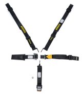 Harness - 5 Point - Latch and Link - SFI 16.1 - Pull Down Adjust - Left Side Steel Ratchet Adjuster - Bolt-In / Wrap Around - Individual Harness - Black - Kit thumbnail 1