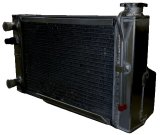 Radiator - 18 in W x 10 in H x 2.625 in D - Driver Side Inlet - Driver Side Outlet - Aluminum - Black Powder Coat - Micro / Mini Sprint - Each thumbnail 1