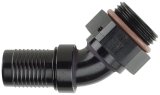 Fitting - Hose End - HS-79 - 45 Degree - 12 AN Hose Crimp to 12 AN Male O-Ring - Aluminum - Black Anodized - Each thumbnail 1