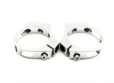 Fuel Filter Clamp - 2.5 in ID - Aluminum - Silver Anodized - Pair thumbnail 1