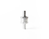 Check Valve - 3/8 in Hose Barb Inlet - 3/8 in Hose Barb Outlet - Aluminum - Silver Anodized - Fuel Tank Vent - Each thumbnail 1