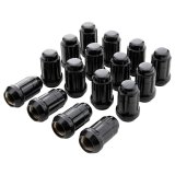 Lug Nut - Acorn - 12 mm x 1.25 Thread - 60 Degree Seat - Closed End - Key - Steel - Black Chrome - Set of 16 thumbnail 1