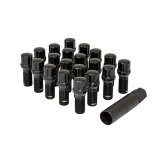 Lug Nut - Acorn - 14 mm x 1.5 Thread - 60 Degree Seat - Closed End - Key - Steel - Black Chrome - Set of 20 thumbnail 1
