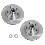 Brake Rotor - 10.625 in OD - 1.040 in Thick - 5 x 4.75 in Bolt Pattern - 7/16-20 in Wheel Studs - Iron - Natural - Pair thumbnail 1