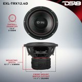 DS18 12in 2000 Watts RMS 4+4 ohm DVC Quad Stacked Magnet Reinforced Cone Subwoofers thumbnail 1