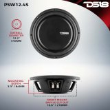 DS18 12in 600 Watts RMS 4 ohm SVC Shallow Mount Water Resistant Subwoofer thumbnail 1