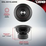 DS18 15in 2000 Watts RMS 4 ohm DVC High Excursion Subwoofers w/ Deep Aggressive Bass thumbnail 1