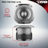 DS18 4in Super Bullet Tweeter 200 Watts RMS 1.5in Titanium Vc 4 ohm |Silver thumbnail 4