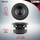 DS18 6.5in 300 Watts RMS 4 ohm DVC ZR Subwoofer thumbnail 5