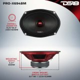 DS18 6x9in 275 Watts RMS 4 ohm Mid-Range Loudspeaker Bullet Loudspeaker Grill Included thumbnail 6