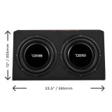 DS18 Dual 10in Shallow Enclosure w/ Subwoofer 350 Watts RMS Sealed Black Carpet Amplified thumbnail 5
