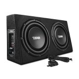 DS18 Dual 10in Shallow Enclosure w/ Subwoofer 350 Watts RMS Sealed Black Carpet Amplified thumbnail 6
