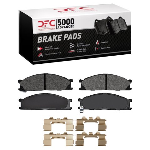 DFC 85-15 Nissan D21 Hardbody Pickup 4WD (4 Cyl) Front 5K Adv Semi Metallic Brake Pad & Hardware Kit
