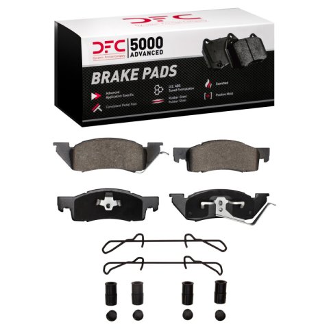 DFC 87-90 Dodge Dakota 4WD Front 5000 Advanced Semi Metallic Brake Pads and Hardware Kit
