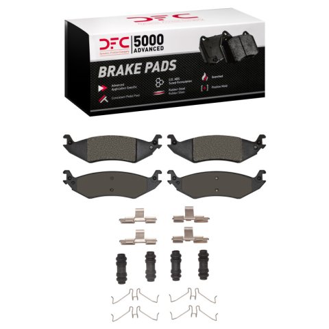 DFC 04-06 Ford E-150 Club Wagon Rear 5000 Advanced Semi Metallic Brake Pads and Hardware Kit