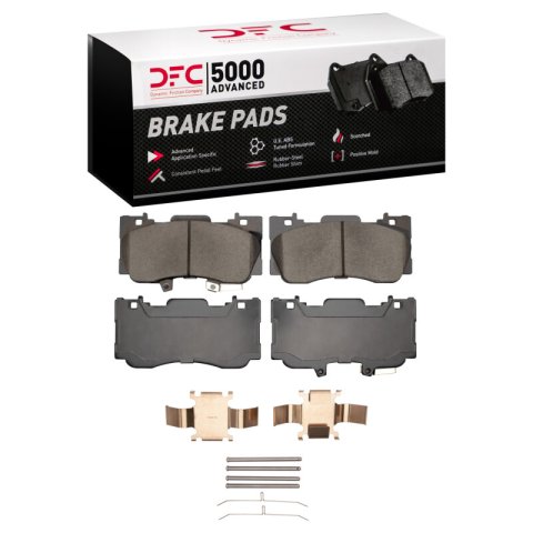 DFC 15-23 Ford Mustang Front 5000 Advanced Ceramic Brake Pads and Hardware Kit