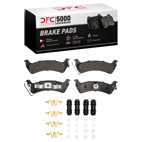DFC 95-98 Jeep Grand Cherokee Rear 5000 Advanced Ceramic Brake Pads and Hardware Kit