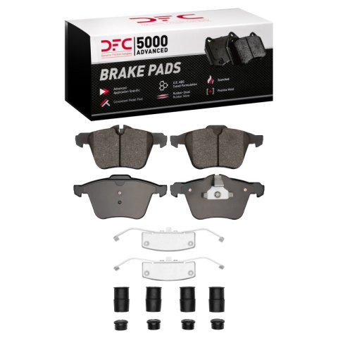 DFC 10-19 Jaguar XJ Front 5000 Advanced Low Metallic Brake Pads and Hardware Kit