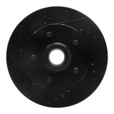 R1 1992-2002 Chevrolet C1500 Suburban Front Left Drilled & Slotted Black Brake Rotor thumbnail 1