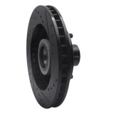 R1 1992-2002 Chevrolet C1500 Suburban Front Left Drilled & Slotted Black Brake Rotor thumbnail 3