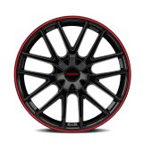 Touren 3260 TR60 18x8 / 5x108/114.3 BP / 40mm Offset / 72.62mm Hub Gloss Black w/ Red Ring Wheel thumbnail 2