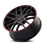 Touren 3260 TR60 18x8 / 5x108/114.3 BP / 40mm Offset / 72.62mm Hub Gloss Black w/ Red Ring Wheel thumbnail 3
