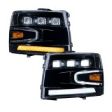 Form Lighting 2007-2013 Chevrolet Silverado LED Projector Headlights (Pair) thumbnail 1