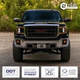 Form Lighting 2014+ GMC Sierra 1500/2500/3500 LED Projector Headlights Amber DRL (Pair) thumbnail 3