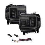 Form Lighting 2014+ GMC Sierra 1500/2500/3500 LED Projector Headlights Amber DRL (Pair) thumbnail 4