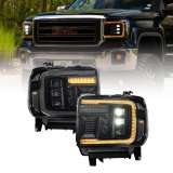 Form Lighting 2014+ GMC Sierra 1500/2500/3500 LED Projector Headlights Amber DRL (Pair) thumbnail 6